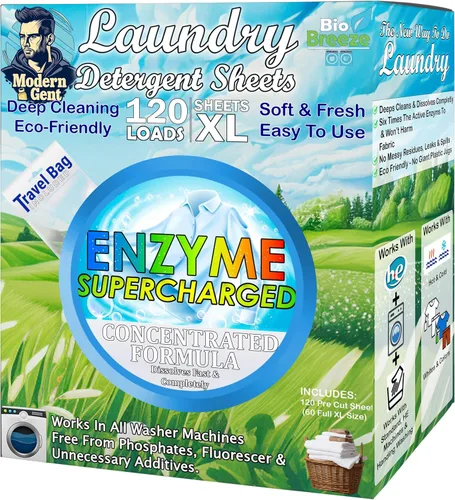 Vista 13 de Hojas de detergente ecológico para ropa (120 hojas grandes), a base de plantas, biodegradables para lavar a máquina, sin líquidos, sin plástico
