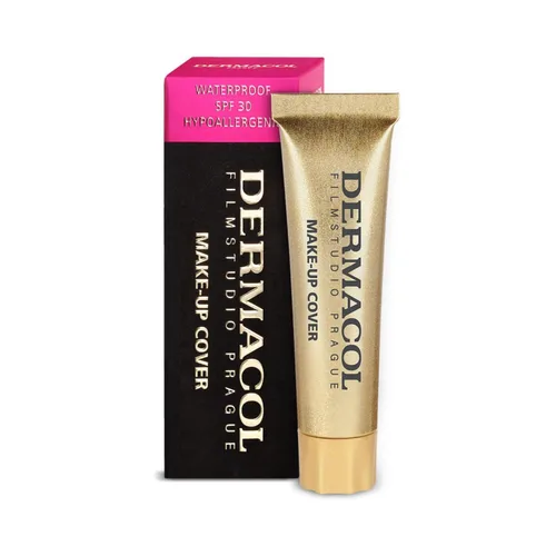 Vista 2 de Dermacol - Base de maquillaje líquida de cobertura completa mini 13g, base líquida mate con SPF 30, base resistente al agua para piel grasa, acné