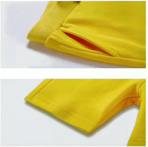 Vista 6 de Paquete de 2 pantalones cortos deportivos de punto de verano para niños y niñas, pantalones cortos suaves casuales para bebés
