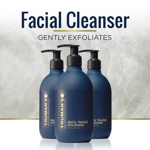 Vista 3 de Truman's Gentlemen's Groomers - Limpiador facial para hombres - Aceites de menta y eucalipto, lavado facial masculino hidratante - Elimina el sudor