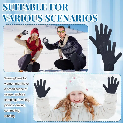 Vista 6 de Twistover 150 pares de guantes de invierno cálidos a granel, guantes elásticos para adultos, guantes elásticos para mujeres y hombres, guantes