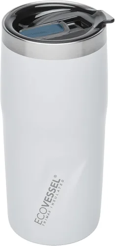 Vista 9 de EcoVessel METRO - Vaso de acero inoxidable al vacío, botella de agua aislada, taza de café de viaje con tapa deslizante y base antideslizante, taza