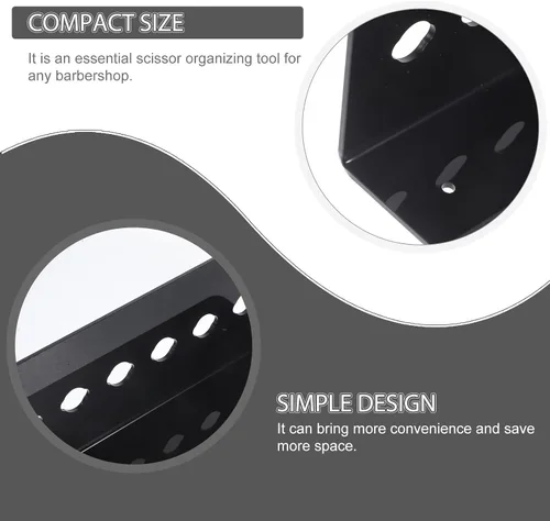 Vista 4 de 3 piezas de soporte de peluquería estante de herramientas para almacenamiento montado en la pared maquillaje Caboodle Scissor Rack organizador