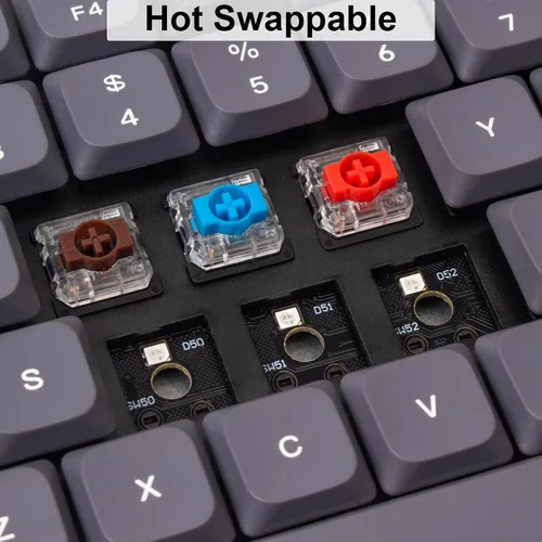 Vista 4 de Keychron K13 Pro Teclado mecánico inalámbrico ultra delgado QMK/VIA, macro programable intercambiable en caliente, 80% diseño RGB retroiluminado