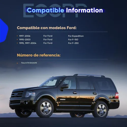Vista 2 de ECCPP 2 cubiertas de amortiguadores de elevación frontales para Ford Expedition 1997-2006, Ford F-150 F-250 1997-2004