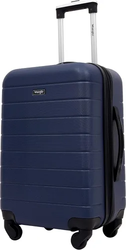 Vista 6 de Wrangler - Juego de piezas de equipaje inteligente con portavasos y puerto USB, Azul marino