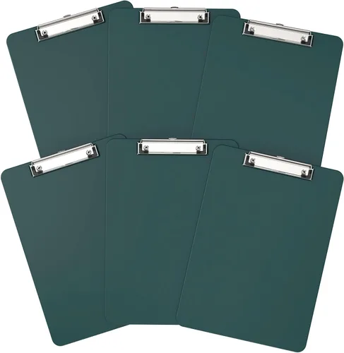 Vista 35 de Portapapeles de plástico, tablero de clip negro A4 de 8.5 x 11 pulgadas para aula, estudiantes, niños, mujeres, tamaño 9 x 12.5 pulgadas con clip