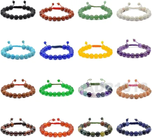 Vista 38 de AD Beads Pulseras de piedras preciosas unisex de 0.315 pulgadas (0.315 in), macramé curativo ajustable de 7 a 9 pulgadas Usa esta pulsera