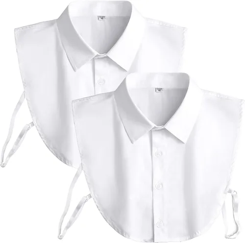 Vista 6 de Cuello Desmontable - Media Camisa Dickey de Algodón para Hombres y Mujeres, 6 Tallas (Plus), Blanco