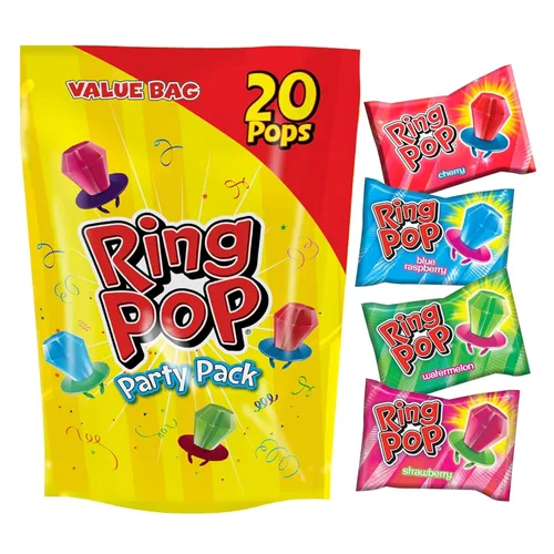 Vista 13 de Ring Pop Paletas de dulces de Halloween, 20 unidades, recuerdos de fiesta Piruletas de Halloween, envueltas individualmente, para cuencos de dulces