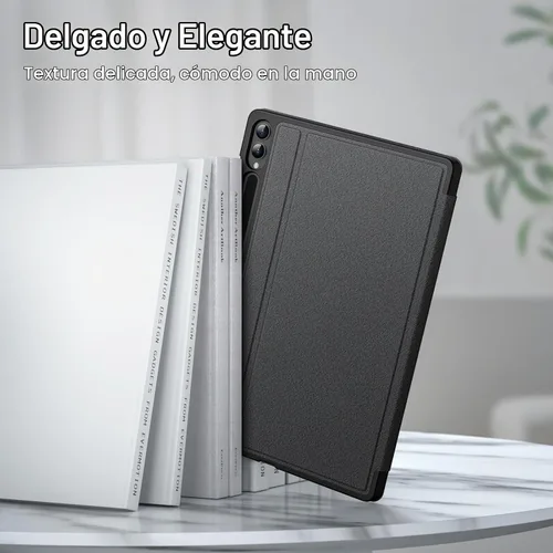 Vista 4 de JETech Funda tipo libro para Galaxy Tab S10 Plus/S9 Plus de 12.4", color negro Cubierta de soporte multiángulo, soporte para bolígrafo S, cubierta