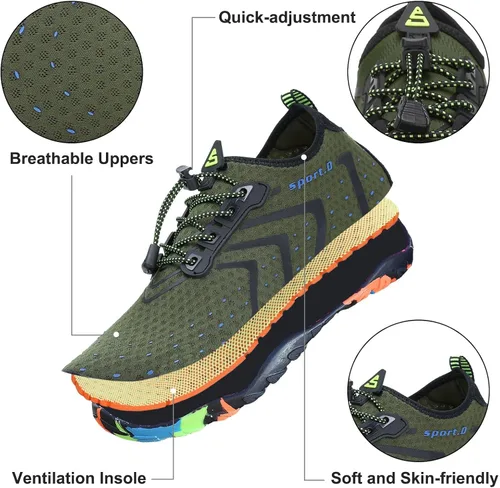Vista 2 de SAGUARO Zapatos de agua para hombre y mujer, secado rápido, para natación, surf, playa, kayak, zapatos descalzos, puntera ancha