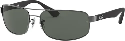 Vista 7 de Ray-Ban Gafas de sol rectangulares RB3445 para hombre Negro/Verde Oscuro Polarizado