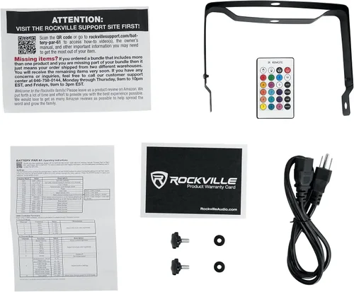 Vista 9 de Rockville Luz de lavado DMX recargable RGBWA+UV de batería PAR 61 de 36W, haz de 25 grados, baterías reemplazables, control remoto IR, activada por