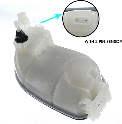 Vista 5 de YHTAUTO Depósito de expansión de depósito de desbordamiento de recuperación de refrigerante del motor W/O tapa y sensor presurizados