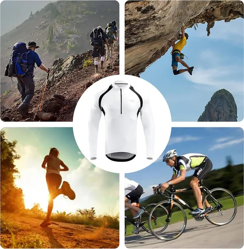 Vista 7 de Cycling Bike Jersey for Men Short and Long Sleeve Bike Bicycle Shirts Biking Clothing Breathable Quick-Dry Shirt with Pockets