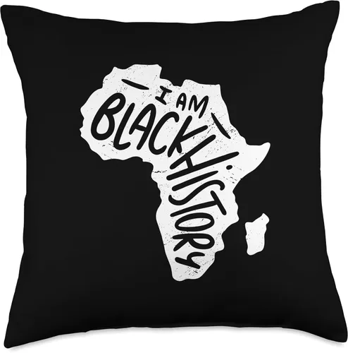 Vista 4 de BLACK HISTORY AFRICAN PRIDE Memes I AM Black History Month African Pride February Meme Throw Pillow, 16x16, Multicolor