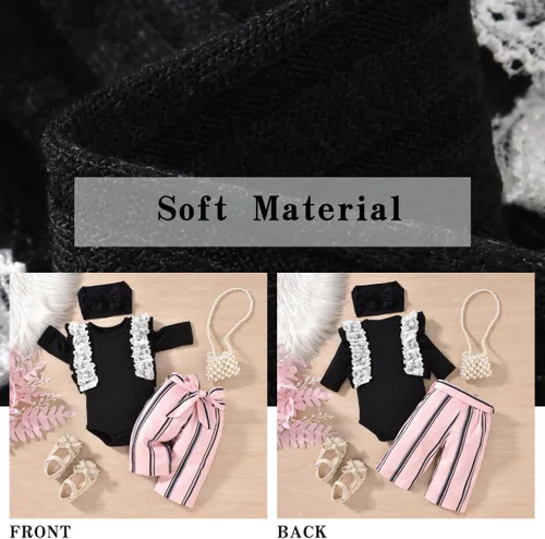 Vista 5 de Aalizzwell Conjunto de pantalones anchos de otoño para niñas recién nacidas