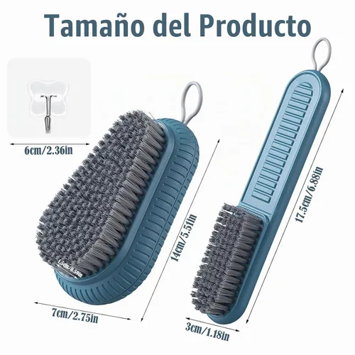 Vista 2 de 2 cepillos de uñas resistentes para limpiar las uñas, cepillo de uñas azul, cerdas rígidas duraderas, cepillo de limpieza de manos, cepillo de uñas