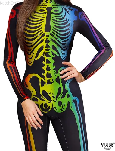 Vista 4 de KatchOn Body de esqueleto multicolor - Disfraz de Halloween para mujer