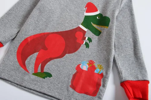 Vista 3 de Family Feeling - Conjunto de pijama de manga larga, diseño 100% de algodón, para niños pequeños
