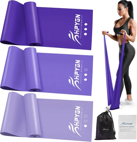 Vista 8 de Bandas de resistencia, bandas de ejercicio, bandas de terapia física para entrenamiento de fuerza, yoga, pilates, banda elástica de estiramiento