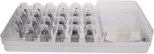 Vista 2 de Utoolmart 23 piezas de herramientas de decoración de pasteles suministros con puntas de glaseado, bolsas de pastelería de polietileno, uñas