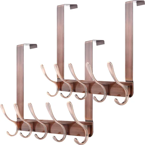 Vista 13 de WEBI Ganchos para colgar sobre la puerta, colgador de puerta, toallero sobre la puerta, perchero, toallero para abrigos, ropa, baño, color negro