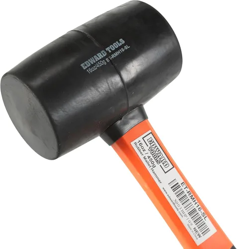 Vista 2 de Edward Tools Martillo de mazo de goma de 16 onzas – Cabezal de martillo de goma duradero y ecológico para camping, pisos, estacas de tienda