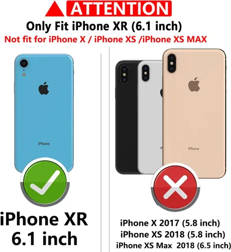 Vista 2 de Funda para iPhone XR, cubierta de lente de cámara deslizante integrada+soporte de anillo de dedo+protector de pantalla, funda protectora de cuerpo