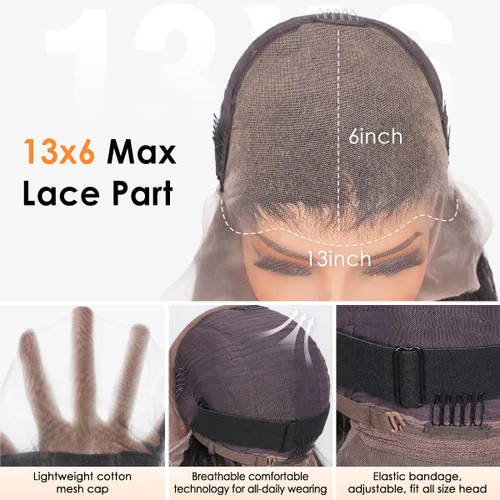 Vista 6 de Hermosa - Pelucas de cabello humano con encaje frontal HD de 13 x 4 pulgadas, prearrancadas con cabello de bebé, densidad 180, transparente, 9A