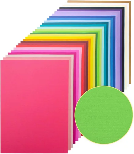 Vista 8 de 20 hojas de cartulina arcoíris colorida texturizada, papel de colores surtidos de 250 gsm, impresa de un solo lado, cartulina gruesa para hacer