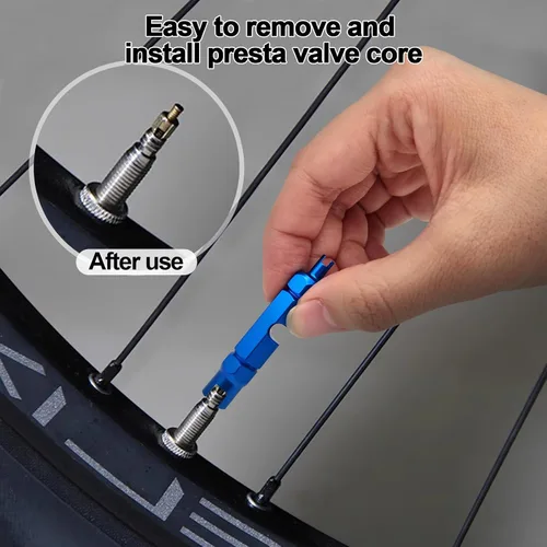 Vista 5 de Medsuo Kit de herramientas de extracción de núcleo de válvula de bicicleta, herramienta universal de reparación de núcleo de válvula de automóvil