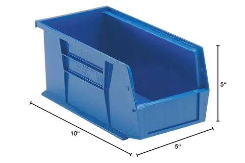 Vista 2 de QUANTUM STORAGE SYSTEMS K-QUS230BL-8 - Paquete de 8 contenedores de plástico apilables y colgantes, 10 x 5 x 5 pulgadas, color azul