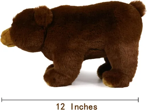 Vista 6 de Ice King Bear - Oso marrón realista de peluche de 12 pulgadas