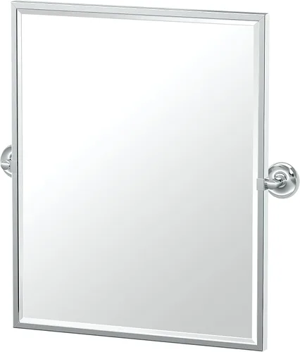 Vista 10 de Gatco Designer II - Espejo rectangular sin marco, cromado, montado en la pared, 24 pulgadas de alto x 19.50 pulgadas de ancho, espejo biselado