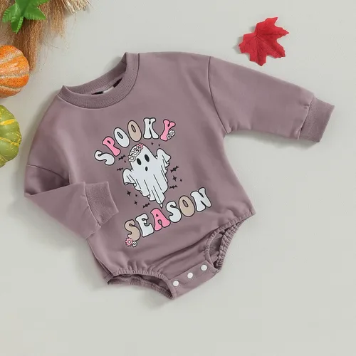 Vista 3 de FOCUSNORM Ropa de Pascua para bebé recién nacida, con bordado de conejo, sudadera con burbujas, traje de bebé niña