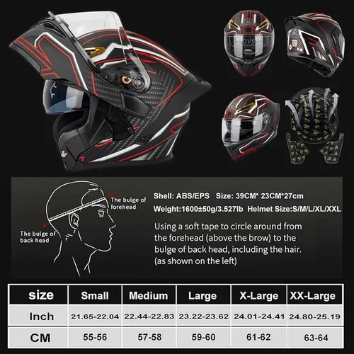 Vista 5 de Cascos de motocicleta modulares con Bluetooth de doble visera, aprobados por DOT FMVSS 218, casco de motocicleta abatible de cara completa
