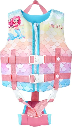 Vista 10 de Zeraty - Chaleco de natación para niños de neopreno, chaleco flotante para niños, ayuda para nadar para niños niñas y niños, 20-30-40-50-60-70-80