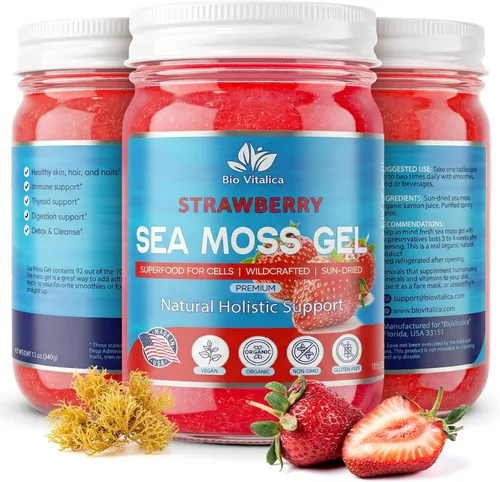 Vista 7 de BioVitalica - Gel de musgo marino irlandés crudo orgánico – Calidad premium – Dr. Sebi, superalimento vegano para células – Gel de masa marina 100%