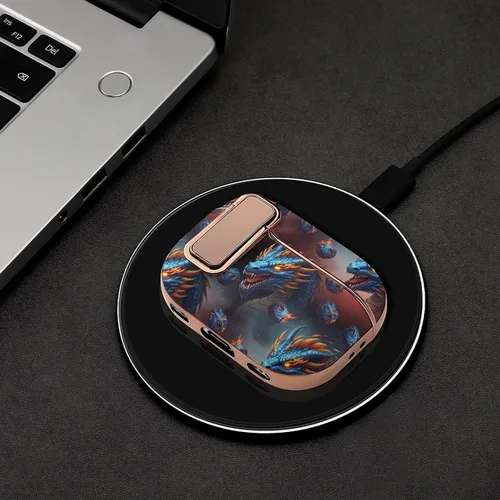 Vista 4 de Funda para auriculares compatible con Airpods Pro 2, funda de plástico, con bloqueo, protección a prueba de golpes