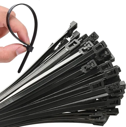Vista 11 de 100 unidades de 8 pulgadas resistentes con cremallera industrial, 40 libras, resistencia a la tracción liberables, cintas de amarre reutilizables
