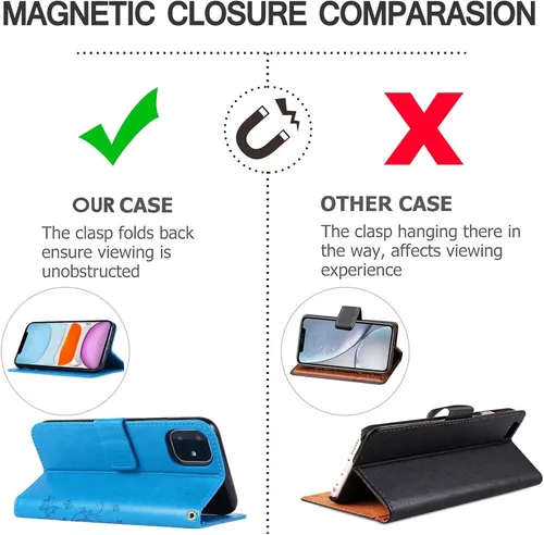 Vista 9 de Funda para iPhone 11 Pro Max para mujer, funda para iPhone 11 Pro Max con tarjetero y soporte de cuero magnético, funda compatible con iPhone 11 Pro