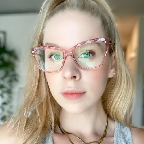 Vista 4 de Zeelool Gafas de bloqueo de luz azul ojo de gato de cristal para mujer Juliet VFP0270