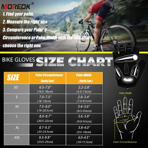 Vista 7 de MOREOK Cycling Gloves Bike Gloves for MenWomen-5MM Gel Pad Biking Gloves Half Finger Road Bike MTB Bicycle Gloves-for CyclingWorkoutMotorcycleOutdoor