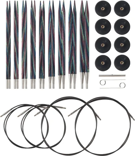Vista 7 de Knit Picks Opciones Juego de agujas de tejer intercambiables de madera - US 4-11 (Caspian)