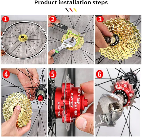Vista 3 de Kit de conversión de velocidad única para bicicleta 12T13T/14T/15T/16T/17T/18T/19T/20T/21T/22T Cassette de una sola velocidad y espaciadores