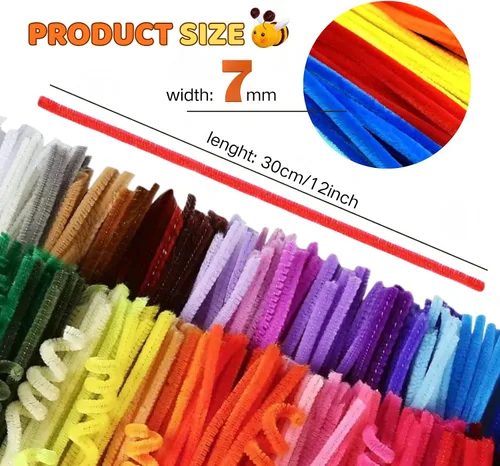 Vista 2 de 1350 limpiadores de tuberías gruesos de 45 colores a granel, tallos