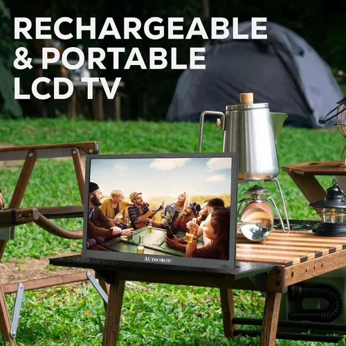 Vista 7 de Audiobox Televisor y monitor LCD portátil de 15 pulgadas con HDMI, alta definición, reproducción multimedia versátil, soporte Dolby - Batería