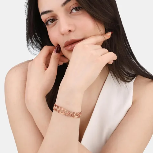 Vista 24 de Handmade Elegant Copper Bracelet for Women - Pure Copper Bracelet for Pain Relief and Stress Relief - Adjustable Entwisted Copper Bracelet to Fit